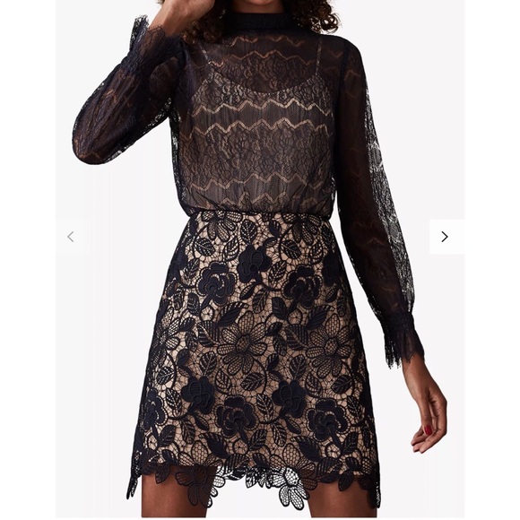 Reiss Elie Lace Mix Dress - Picture 4 of 13